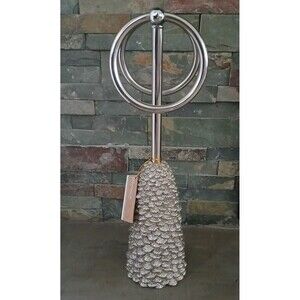 NEW Envogue Holiday Countertop Towel Stand Pinecone Style Silver & Gold Glitter